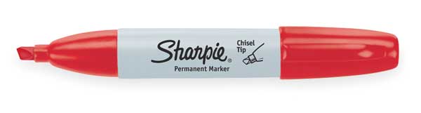 Sharpie Permanent Marker, Chisel Tip Red- PACK OF 12 