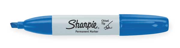 Sharpie Permanent Marker, Chisel Tip Blue- PACK OF 12 