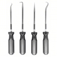 4 pc Hook & Pick Set with Screwdriver Handle